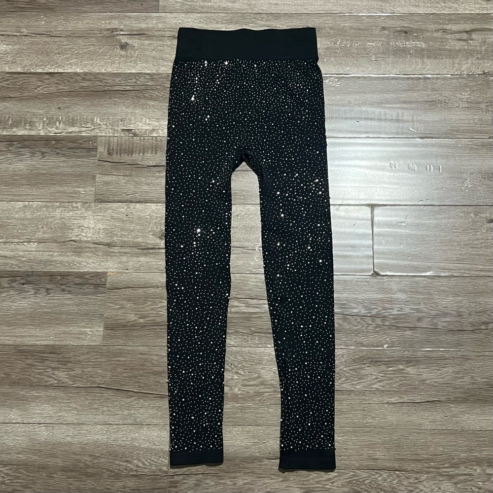 Black Sparkle Leggings - Shimmer Stretch Leggings